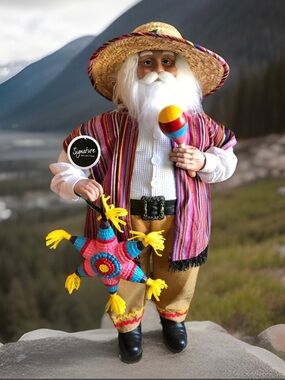 34” Mexican Hispanic Santa Claus Greeter Doll Piñata Rare Christmas Display NWT